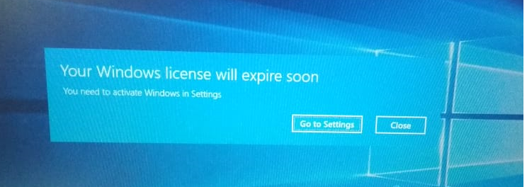 Windows 10 - Getting Your windows license will expire soon - Need solution 39131aff-d2be-4203-a530-6721f9d0bfe4?upload=true.png
