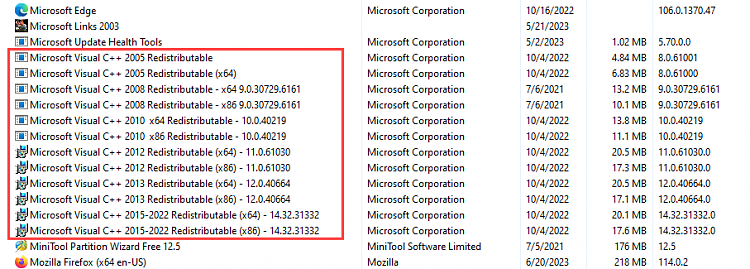 When trying to install Microsoft visual C++ 2015-2022 redistributable  x64 I get an error code. 393121d1688135844t-impossible-install-ms-visual-c-2015-2022-redistributable-x64-image1.png