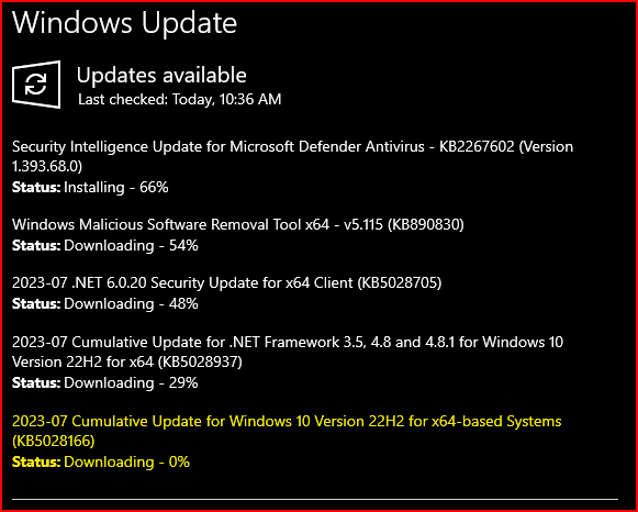 Getting stuck at 20% for my windows 22h2 update KB5028166 393659d1689099520t-kb5028166-windows-10-cu-build-19044-3208-21h2-19045-3208-22h2-kb5028166.png