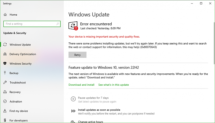 How to fix error "0x80070643" it's an update error 399128d1697322592t-0x80070643-error-updates-image.png