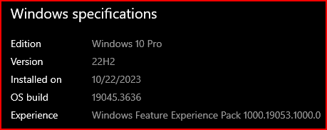 7-8s of black screen before the lock screen appears - Windows 10 Pro 22H2 OS Build 19045.3636 399789d1698523561t-kb5031445-windows-10-cumulative-update-preview-build-19045-3636-22h2-w10pro.png