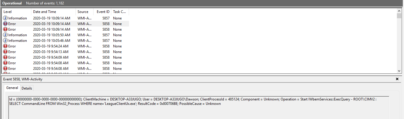 Incredibly High CPU usage by WMI Provider Host. 3a107c65-1beb-47cd-b63e-58477ab71dc0?upload=true.png
