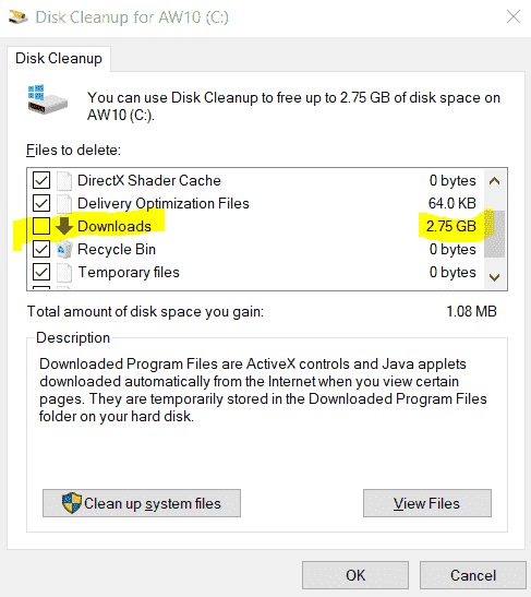 W10 version 1809 - Danger with Disk Cleanup! 3ac7a529-bb3f-4f6c-bfc1-201d6ee55625?upload=true.png