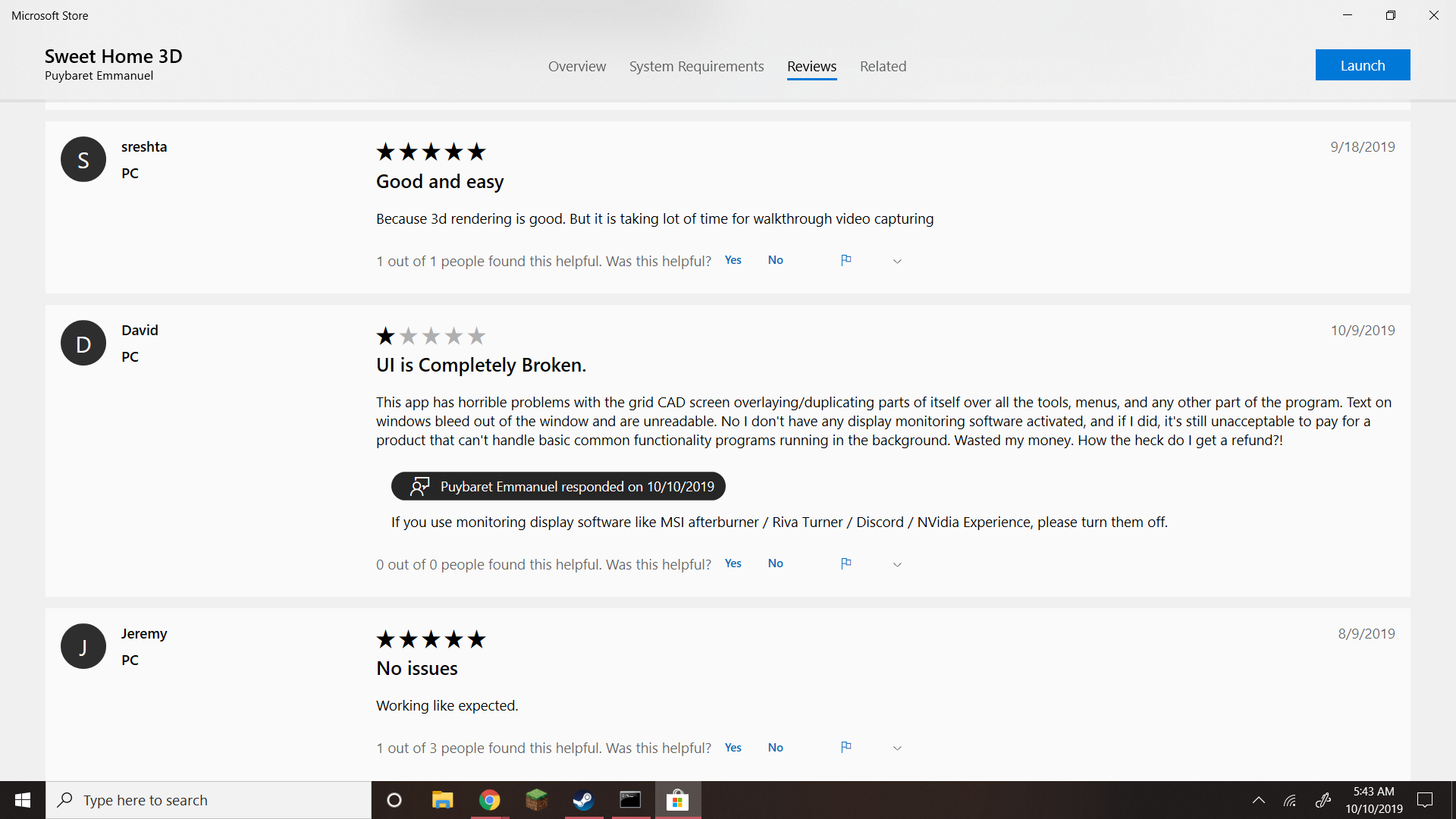 Cannot Update Microsoft Store Review or Leave Public Reply to Developer Response 3ad007fa-c7b5-4904-ae9d-128b12dadb52?upload=true.png