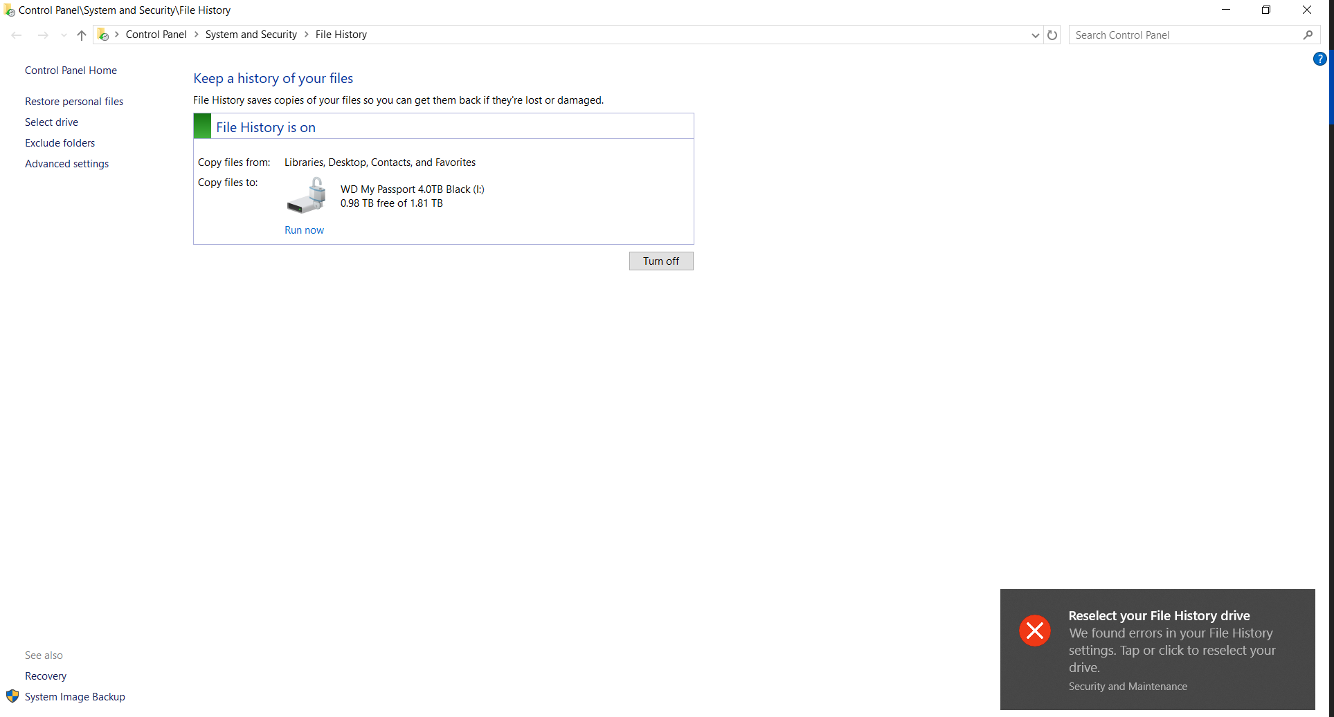 file history will not backup to a WD black 5 TB drive 3ad9421e-fa3b-4108-b531-d969da7b11c6?upload=true.png
