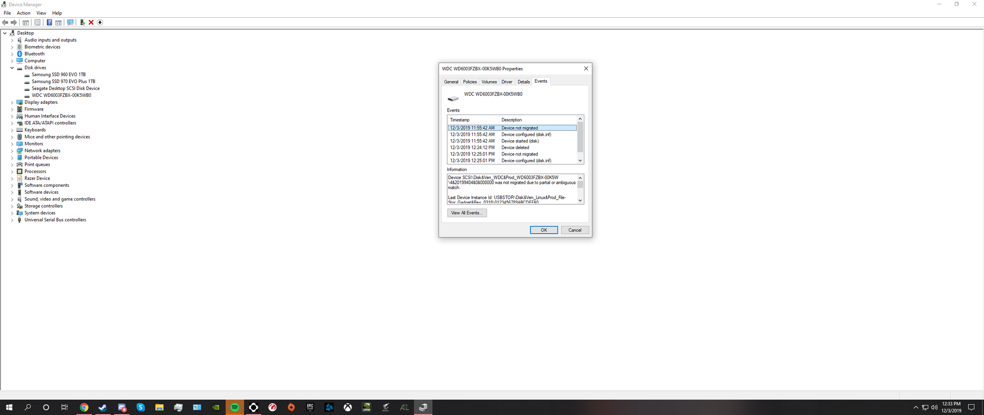 Brand new hard drive was not migrated due to partial or ambiguous match. 3afa387e-95eb-477c-964d-fa176a71bfb5?upload=true.png