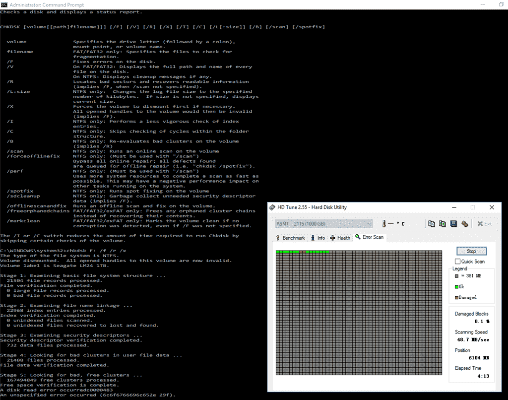 CHKDSK  output - "An unspecified error occurred (696e647863686b2e 8cd)" 3b8125d4-beaa-416c-a789-1ddee60d8b19.png