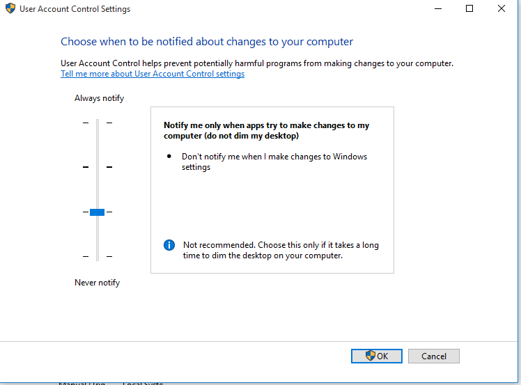 Disable UAC using the registry 3bad81a6-0885-4c42-b10d-9c53d2f543f7.png