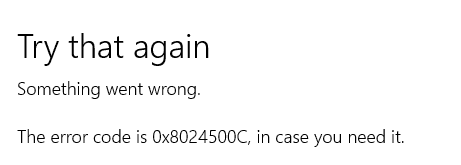 Fix error 0x8024500C after Windows Update 3c3b9158-d821-4fc9-a6c9-8ce17c36063a.png