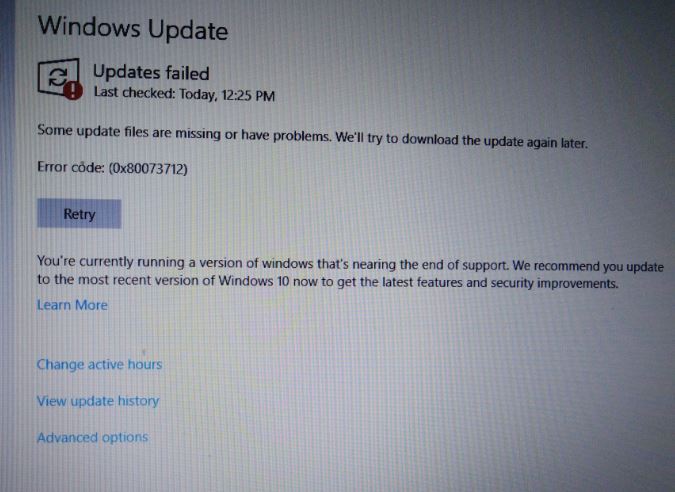 Error code 0x80073712 while updating windows 10 Pro 1830 to 1903 version. 3c4d78cb-a42a-413d-8dd9-cc51cf61679d?upload=true.jpg