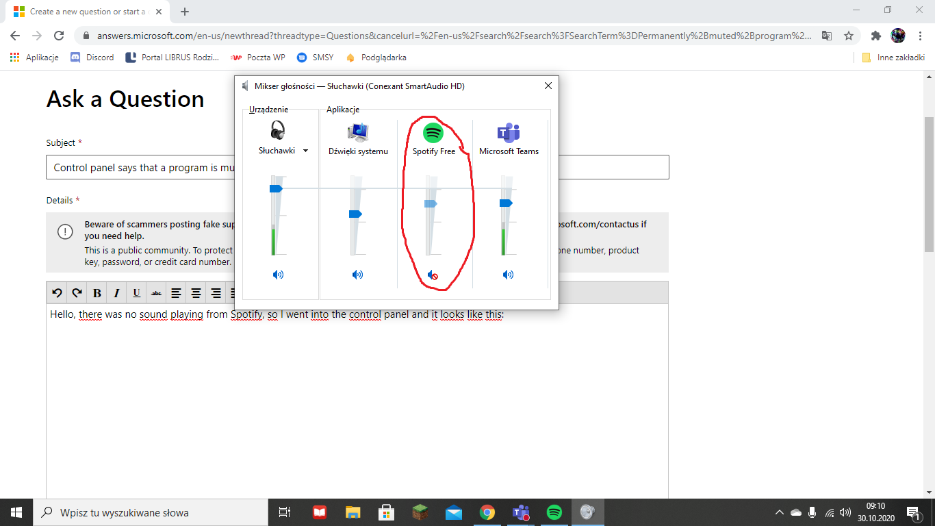 Control panel says that a program is muted. 3c8c7f34-dcad-4f6a-bcde-28ec8fbc1d46?upload=true.png