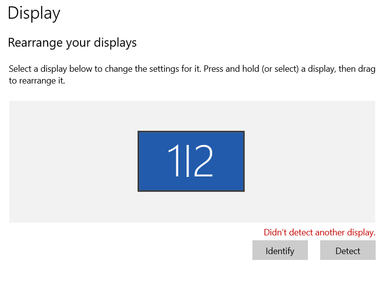 Only One Display Detected Hdmi, How To Mirror Display Windows 10 Hdmi