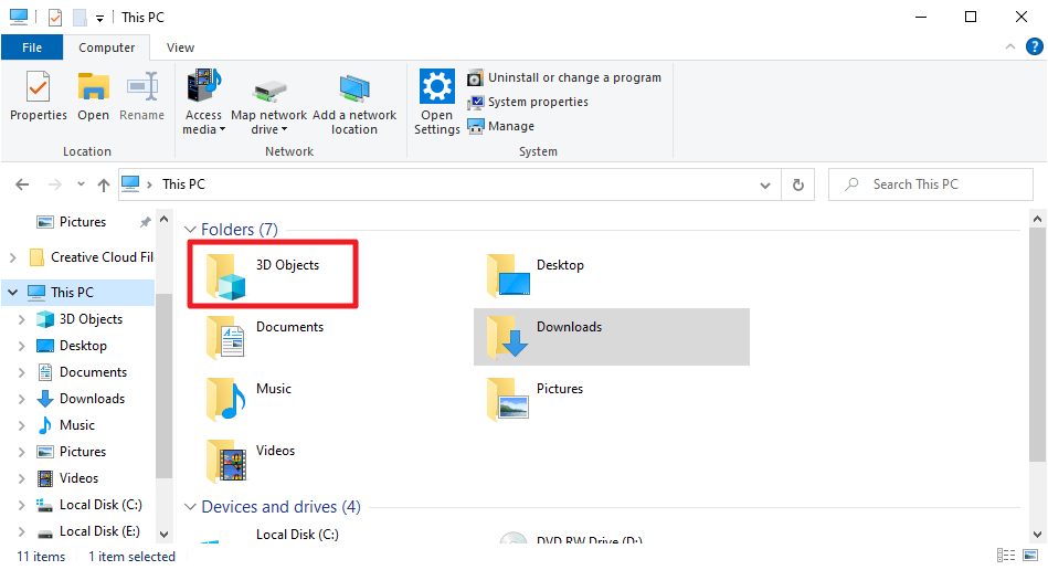 Microsoft is finally hiding the 3D Objects Folder in Windows 10 3d-objects-windows-10.png