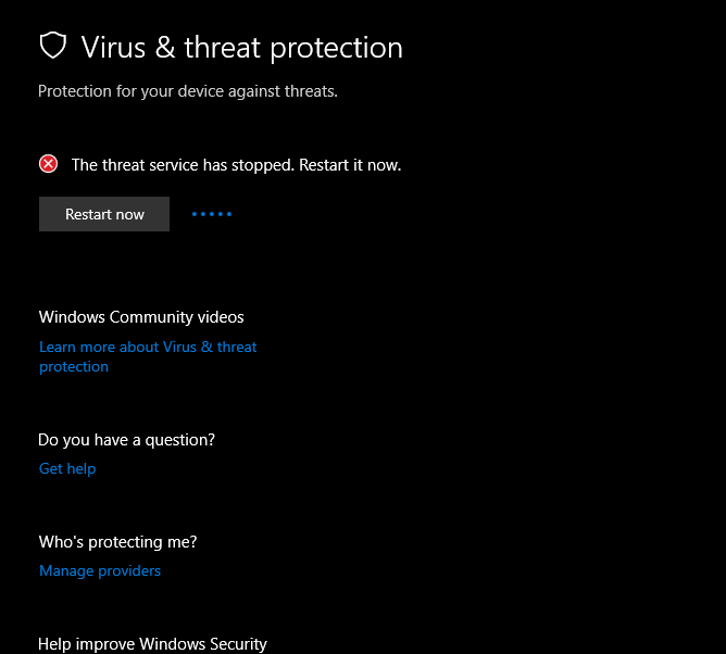 My windows defender is disabled after uninstalling ESET antivirus. PLEASE HELP ME ASAP!!! 3d12f1e3-282b-4bb9-8552-acd3752e758a?upload=true.png