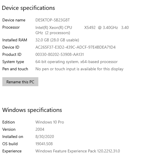 Windows 10 pr0 - freezing every minute or so for about 5 seconds - Update in August and... 3d6a46d3-41dd-4aad-961a-87514182467b?upload=true.png