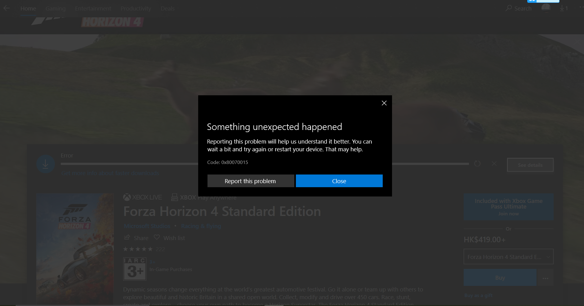 Microsoft Store cannot get any new apps at all because of download error "0x80070015" 3efce566-f9e6-42cf-8f56-909872896454?upload=true.png