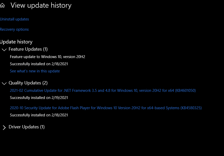Issue with KB4601319 update. 3f1c0fbd-6303-45e9-a0fe-17467aa8c5bc?upload=true.png