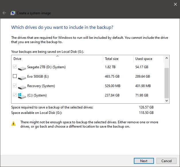 Internal hard drive can't be selected to create a system image on. 3f652c4c-8282-414f-a31c-b513556aac1e?upload=true.jpg