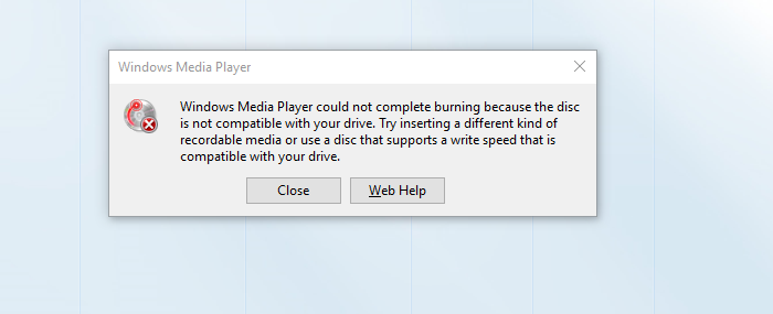 Can't seem to be able to burn disc 3fe45483-e569-4544-8ac3-542eb8097f03?upload=true.png