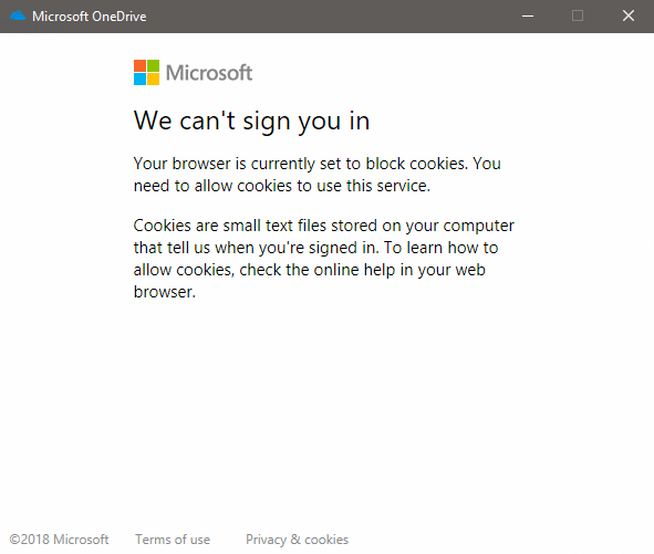 OneDrive will not sychronize because my browser is blocking cookies 3ypoG.png