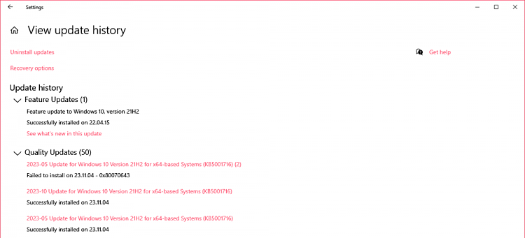 Windows 10 Update & OneDrive Issues KB5034441, KB5001716, 0x8004de44 400107d1699150119t-kb5001716-update-issues-updhstry.png