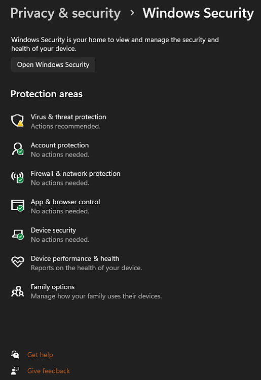 Help! windows 11 Virus and threat protection icon missing 400754d1700497172t-virus-threat-protection-missing-windows-11-a-screenshot-2023-11-20-161828.png