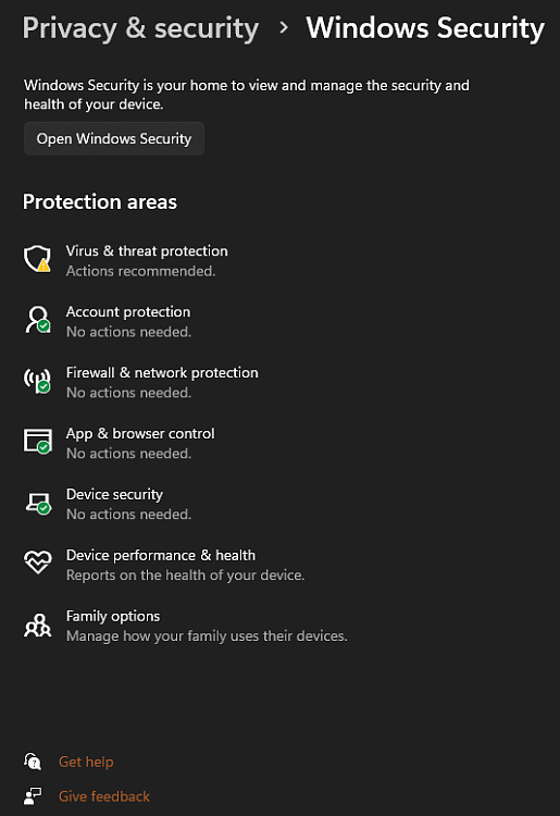 Windows 11 Virus & Threat protection keeps hiding itself 400754d1700497172t-virus-threat-protection-missing-windows-11-a-screenshot-2023-11-20-161828.png