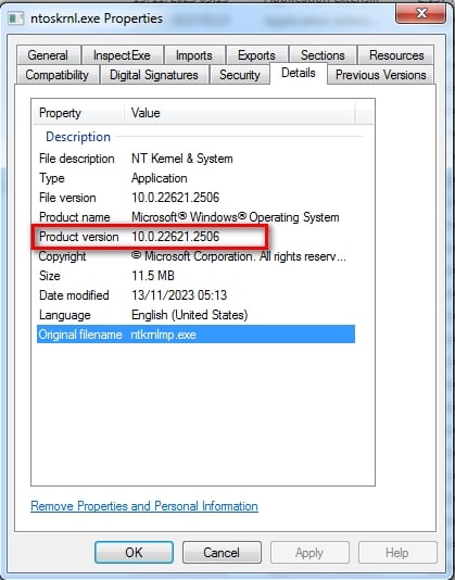 Windows 11 ,23H2 version, issue  BSOD _ stopcode _bad config and  Reboot issue 400851d1700615511t-dism-generated-version-issue-23h2-ntoskrnljpg.jpg
