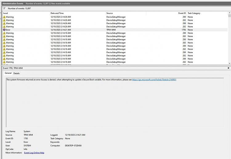 My computer randomly restarts, shows error TPM-WMI in event checker 401847d1702247340t-random-shutdown-restarts-showing-error-event-viewer-tpm-wmi-error2.jpg