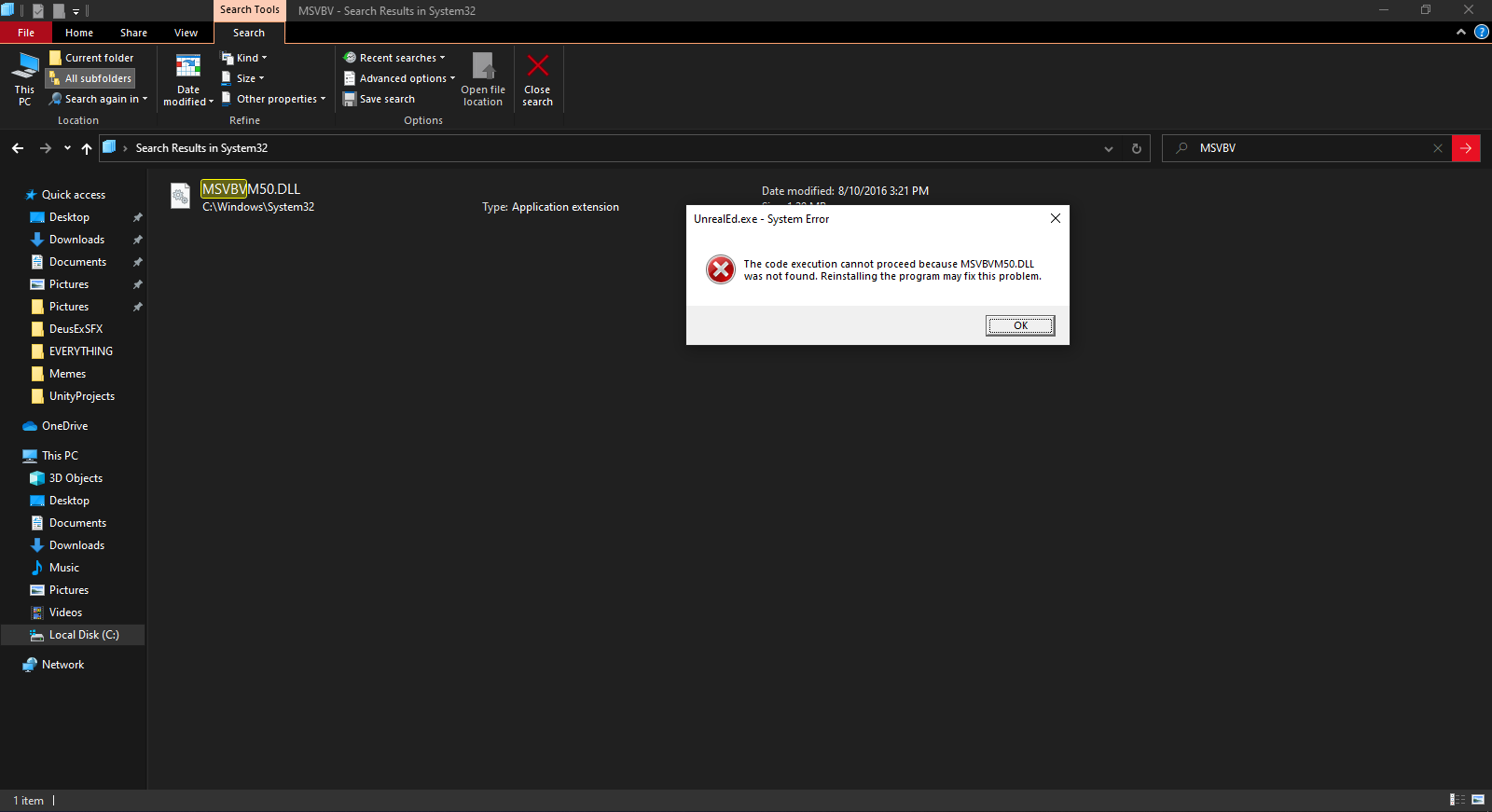 "The code execution cannot proceed because msvbvm50.dll was not found. Reinstalling the... 4022a5dc-4c95-44b7-91b5-7099c2399fc4?upload=true.png
