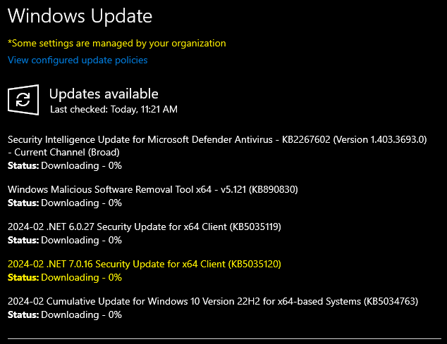 cannot update 2024-11.NET 6.0.36, repeated attempts made. Reasons? I have a 5 year old... 405499d1707872805t-net-february-2024-updates-net-8-0-2-7-0-16-net-6-0-27-a-.net7016.png