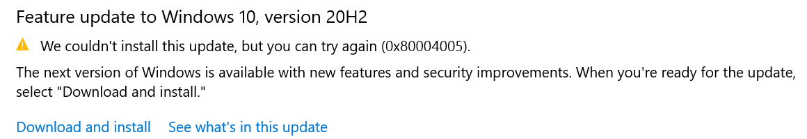 Can't update to new windows verison and getting diffrent error codes every time.... 40f3c3ad-0176-4db9-b046-d2bea8354fdc?upload=true.png