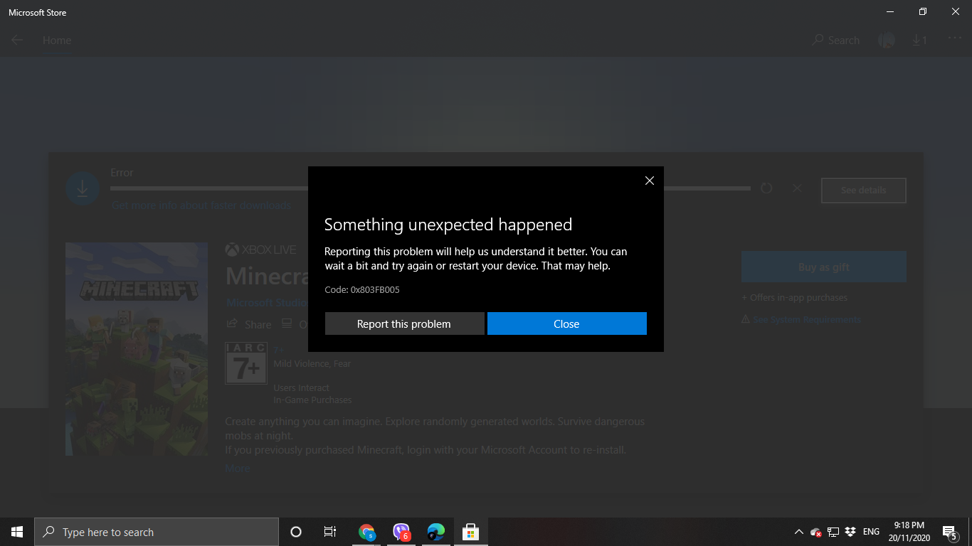 My Minecraft Windows 10 can't download due to it being blocked. 4256cda7-19e6-4832-95a2-a8cade204152?upload=true.png