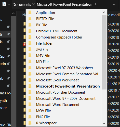 File Explorer "Documents" Stuck on File Type Filter 427a8da5-38dd-4a77-8649-e2b20bff7528?upload=true.png