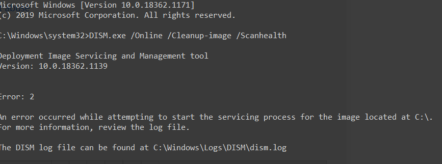 An error occurred while attempting to start the servicing process for the image located at... 42b11242-f917-4f34-afe1-98e3b7e78ca7?upload=true.png