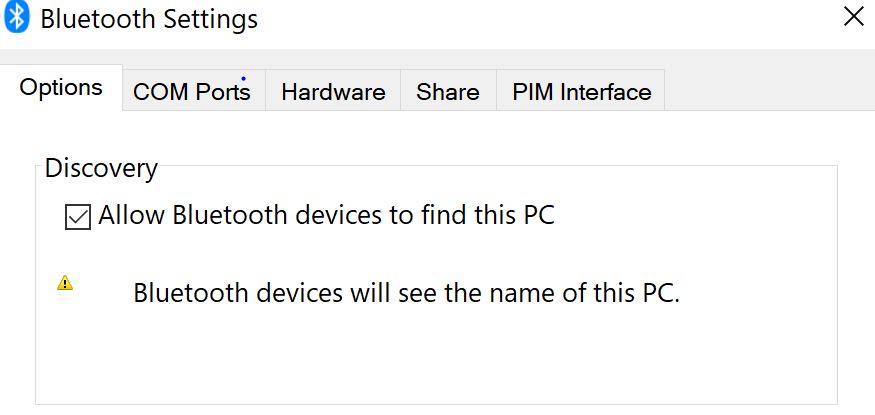 Exclamation mark beside bluetooth devices will see the name of this pc 43386914-f42c-415d-818a-d1cccf0b61b5?upload=true.jpg