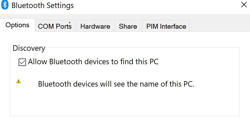 Exclamation mark beside bluetooth devices will see the name of this pc 43386914-f42c-415d-818a-d1cccf0b61b5?upload=true.jpg