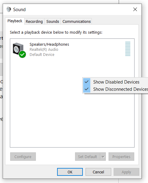 Headphones/plug-in speakers work if plugged in on startup, but if removed have to restart... 43e81804-fa85-4b3d-b2b5-999e912a58e3?upload=true.png