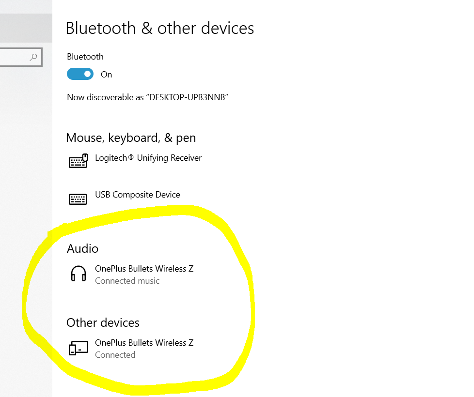 Bluetooth Headset - only playback Mic not detected - No audio input - One Plus Bullet Z 442783cb-c19d-48eb-a658-9b8e23f19d61?upload=true.png