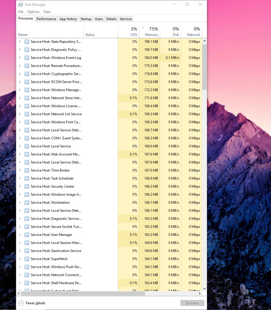 all these service hosts are using a bunch of my memory, and i don't know why. 443f722b-b7af-458e-985f-016bb1fba1f2?upload=true.jpg