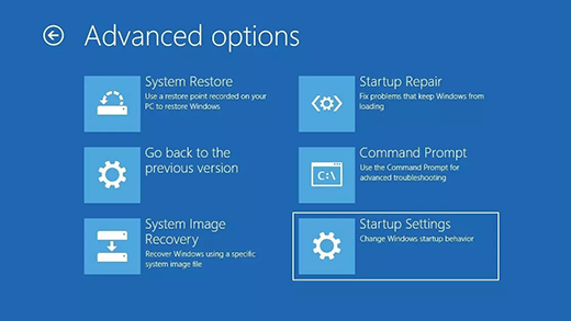 Windows freezes at spinning dots + windows logo screen. Can't access winRE. If I restart... 4483154_en_1.png