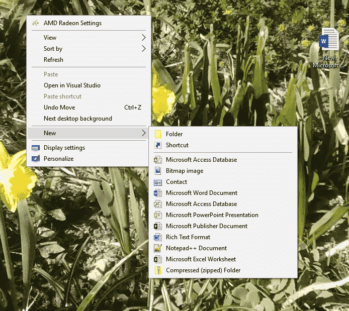 How do I clean up the desktop right-click/new popup menu? 4499ce83-7ea0-41bd-8e78-0ed9890f8be1?upload=true.png