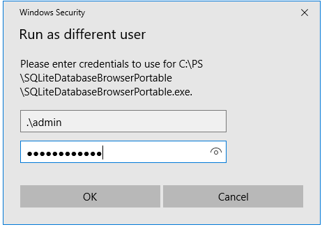 Run as different user asks for email address. How can I change to ask for Username 44fad190-e92e-4f09-8f89-58d9591b2f92?upload=true.png