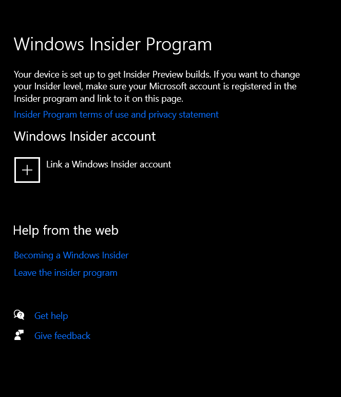 How do I exit from Windows Insider Program and get back to the normal Windows 10? 45adf2fc-988e-402c-bdfb-3f61eb4d8e96?upload=true.png