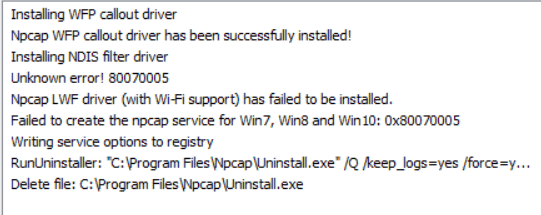The NPF or NPCAP service is not installed, please install Winpcap or Npcap and reboot. 45c5d45f-fff5-4c06-afa9-3765bd4e6aa0?upload=true.png