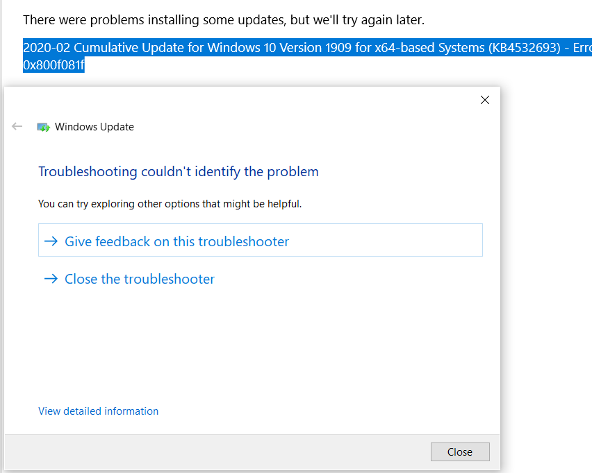 2020-02 Cumulative Update for Windows 10 Version 1909 for x64-based Systems KB4532693 -... 46830f74-4cd7-47a8-bf2a-b6d830ff532d?upload=true.png