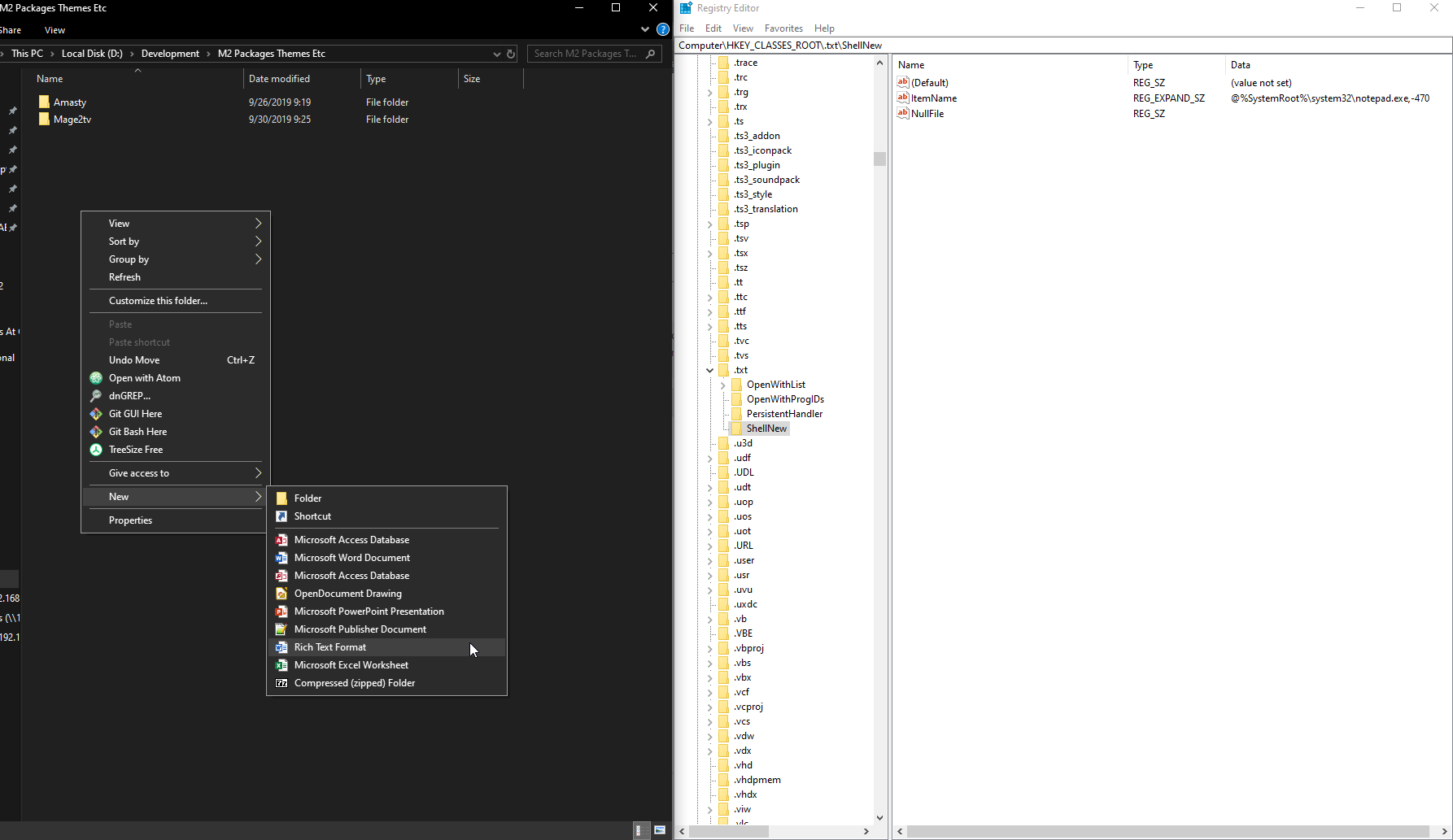 "Text File" missing from explorer right click context 46a65df7-a817-472e-8e50-3c6ab2b3d921?upload=true.png