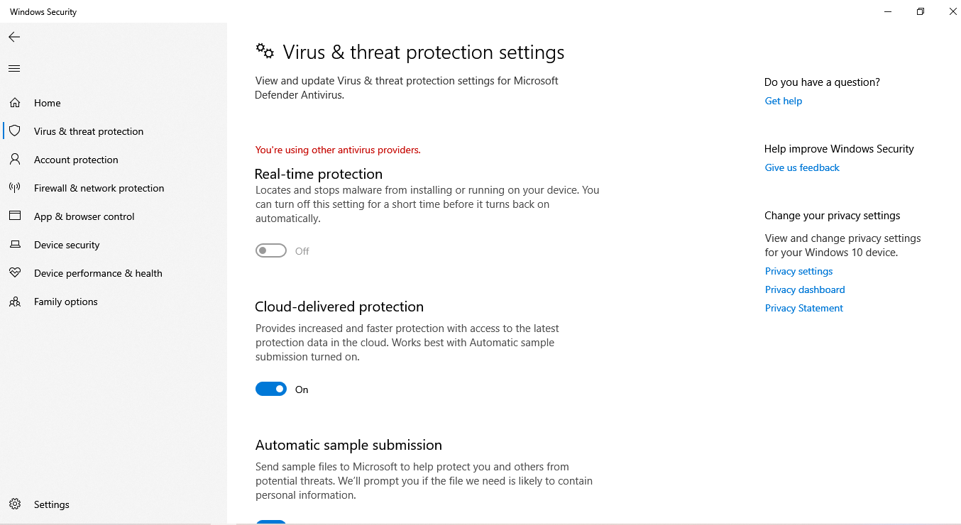 my microsoft defender antivirus shows its was snoozed 46a968c9-296c-437a-93d9-20fc4d9d8c68?upload=true.png