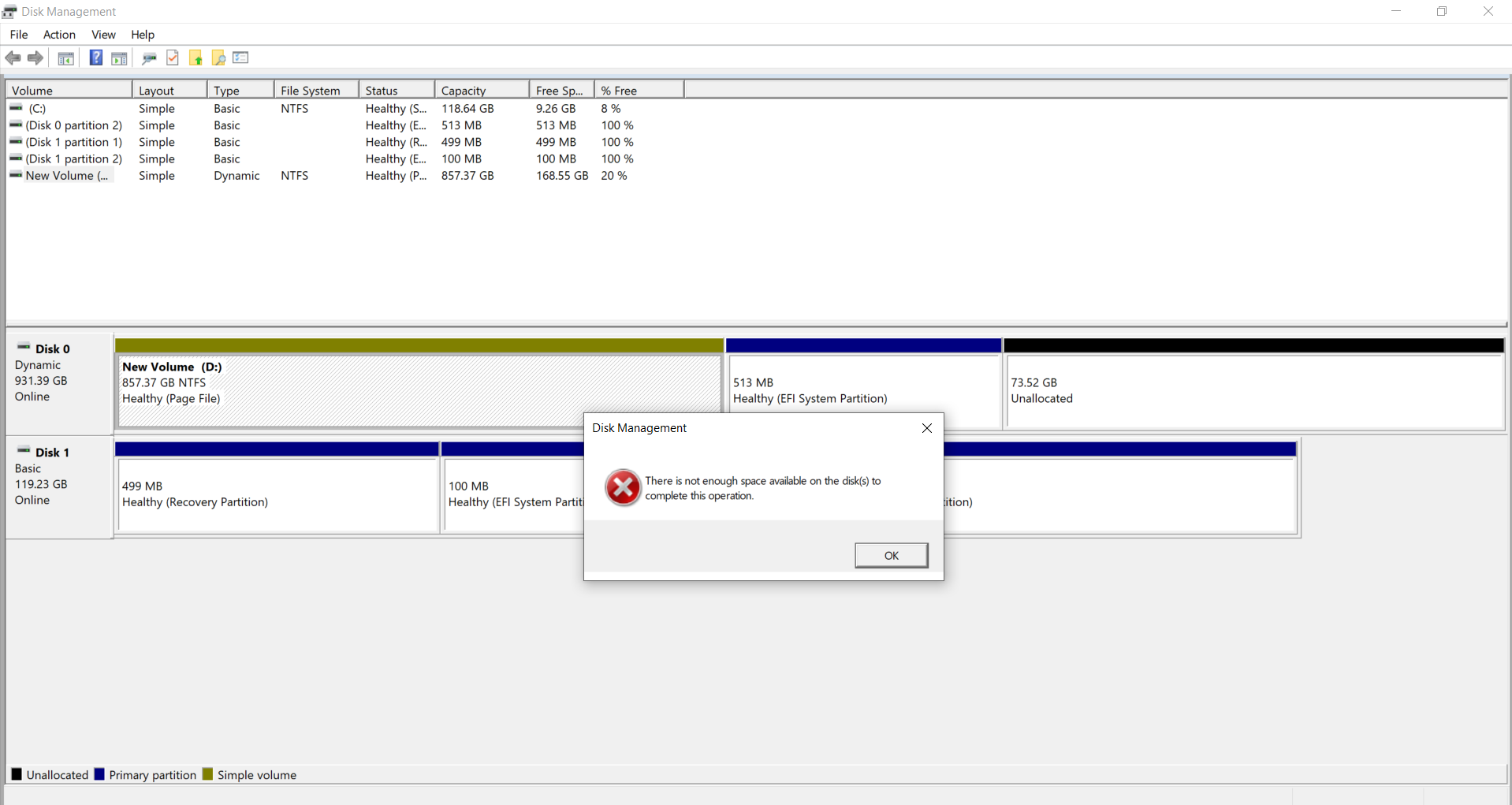 there is not enough space on the disks to complete this operation 4739ae4a-e9b6-4af5-b344-8f24a640d3e6?upload=true.png