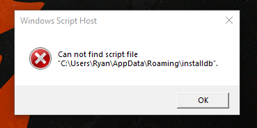 How can I get rid of this pop up? Cannot find script file... 47d9ee2f-e10b-4e45-ba73-3c00528b057c?upload=true.png